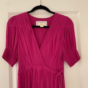 Anthropologie Maeve brand fuchsia midi dress US 4
